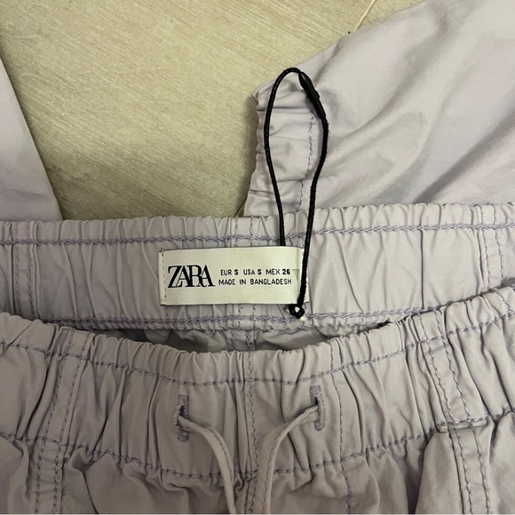 ZARA PURPLE PARACHUTE CARGO PANTS SIZE US S - Picture 7 of 7